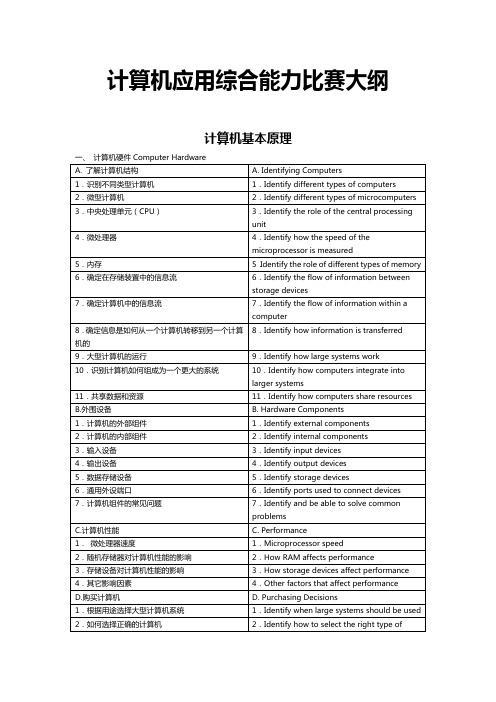 计算机应用综合能力比赛大纲