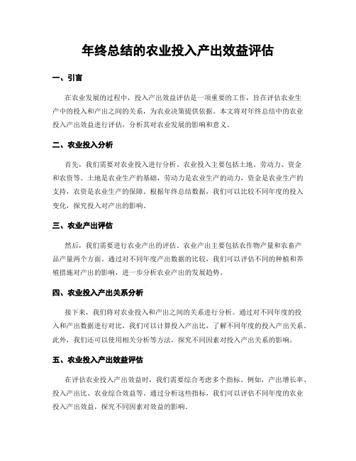 年终总结的农业投入产出效益评估