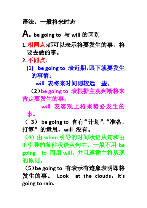 Be going to 与will的区别