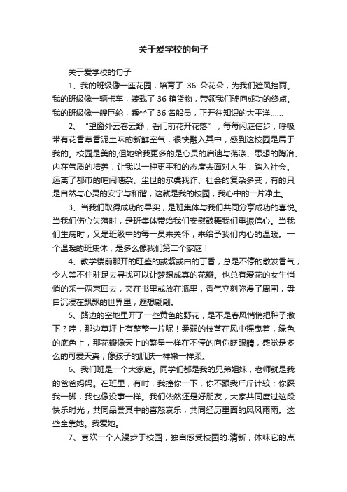 关于爱学校的句子