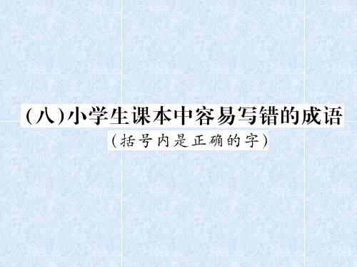 小学语文总复习专题课件小学生课本中容易写错的成语｜人教新课标 (共12张PPT)