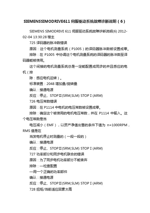 SIEMENSSIMODRIVE611伺服驱动系统故障诊断说明（6）