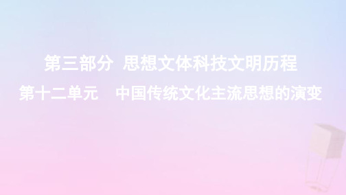 2020版高考历史总复习中国传统文化主流思想的演变第24讲战国时期的百家争鸣和汉代的思想大一统课件岳麓版