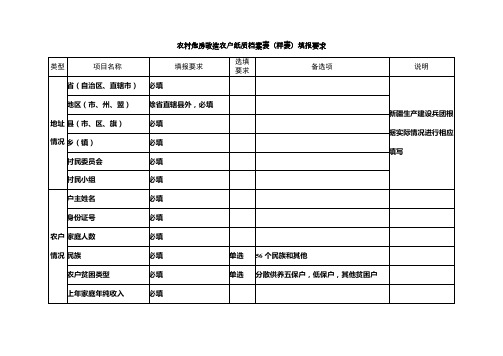 农村危房改造农户纸质档案表(样表)填报要求