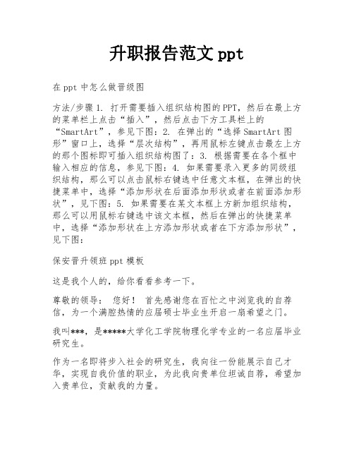 升职报告范文ppt