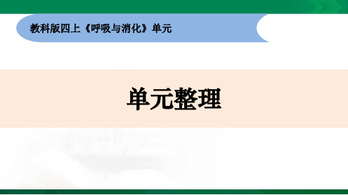 新教材教科版科学四年级上册 第二单元《呼吸与消化》单元整理(PPT)教学课件