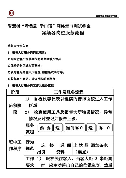 智慧树“看美剧-学口语”网络章节测试答案