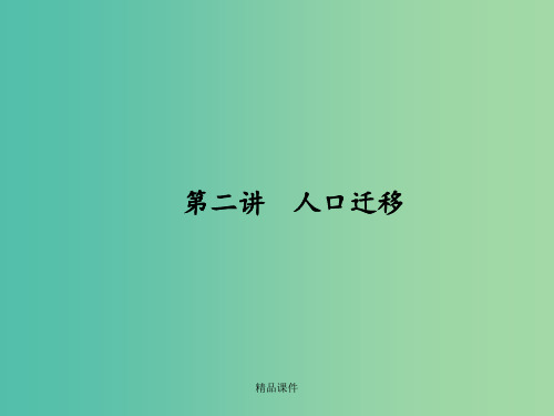 高考地理第一轮总复习 第六单元 第二讲 人口迁移