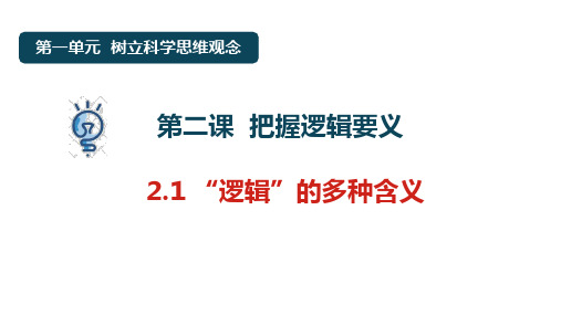 高中政治统编版选择性必修三2.1“逻辑”的多种含义(共17张ppt)