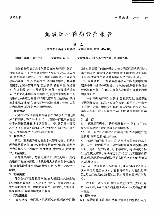 兔波氏杆菌病诊疗报告