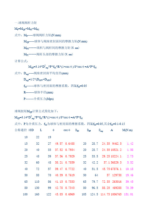 阀杆力矩