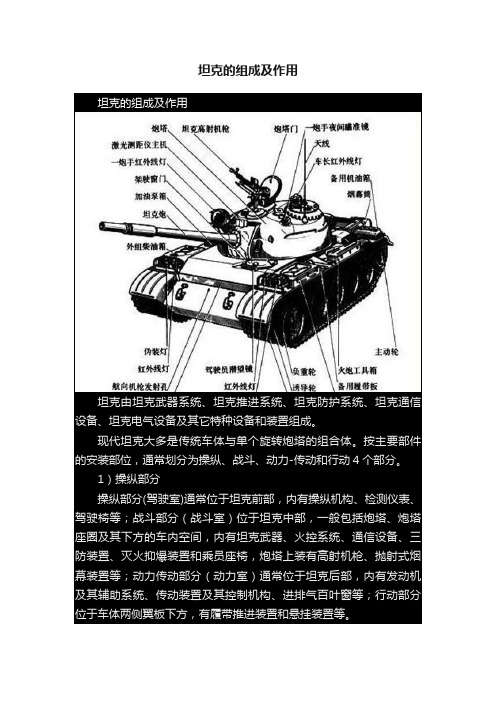 坦克的组成及作用