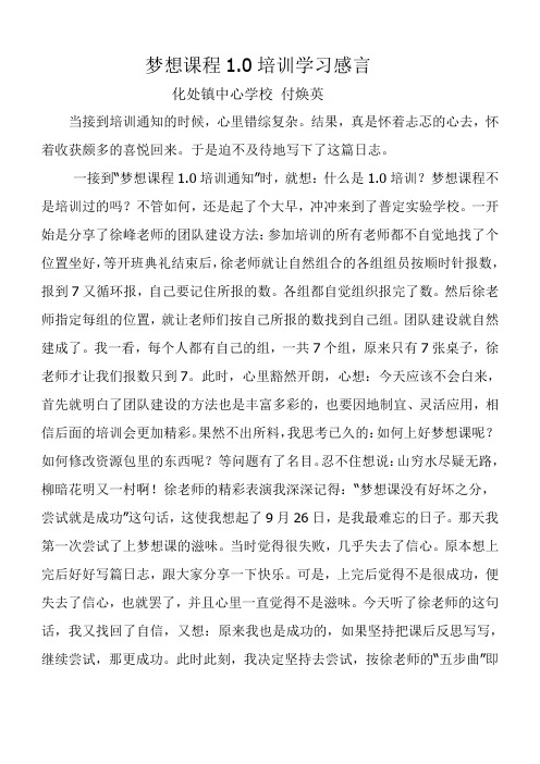 梦想课程培训学习感言