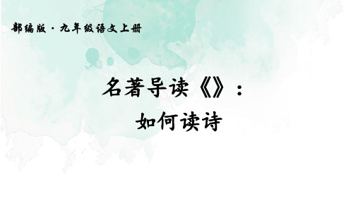 人教部编版语文九年级上册名著导读《艾青诗选》PPT课件(24张)