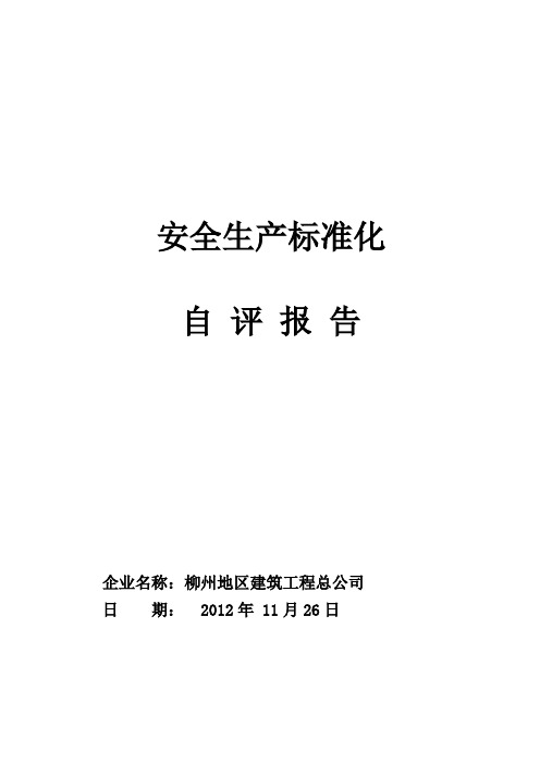 安全标准化自评报告(柳地建总)