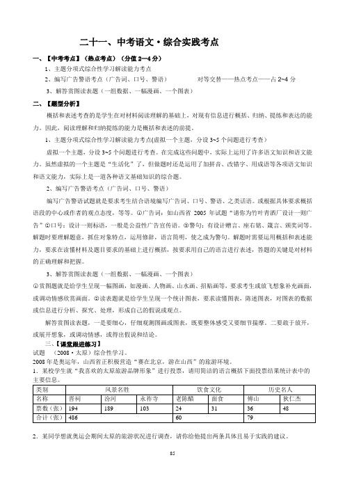 (十七)中考语文·综合实践考点