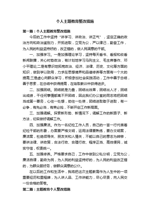 个人主题教育整改措施