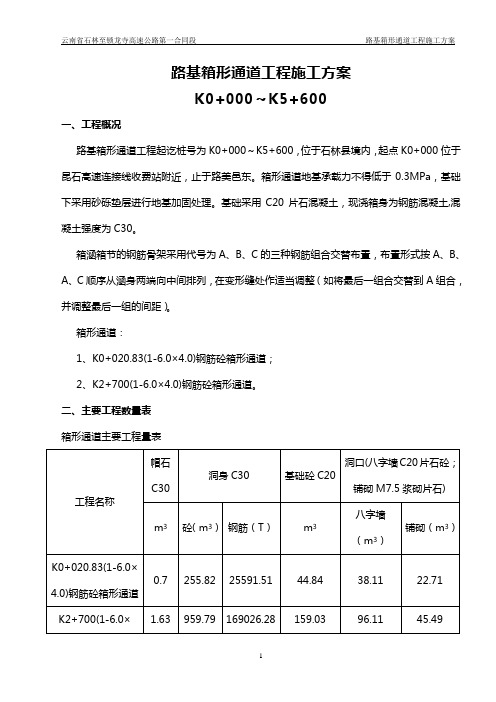 路基箱形通道施工方案1