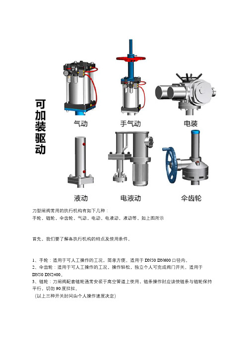 刀型闸阀常用的执行机构