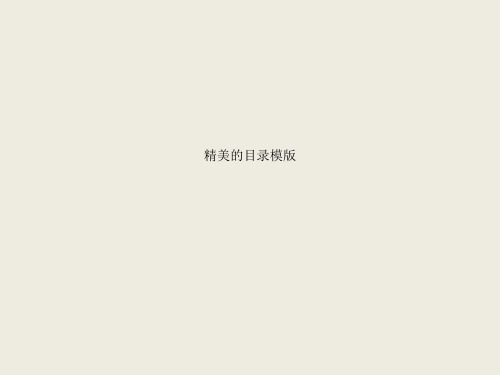 精美的目录模版