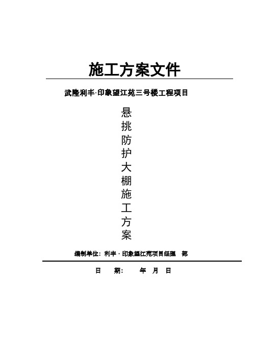 高层建筑悬挑防护大棚施工方案