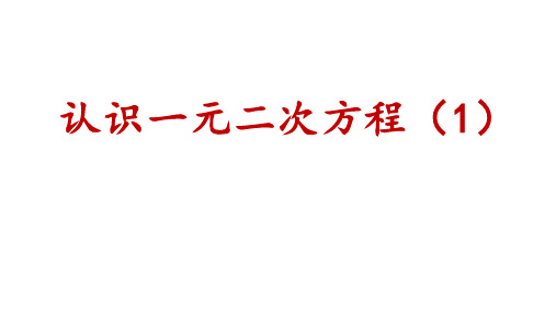 北师大版九年级数学上册认识一元二次方程课件