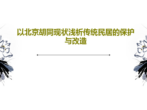 以北京胡同现状浅析传统民居的保护与改造共23页文档