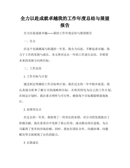 全力以赴成就卓越我的工作年度总结与展望报告