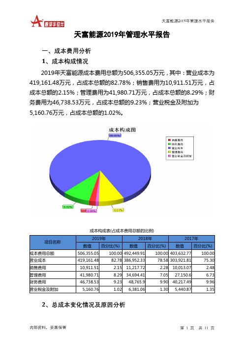 天富能源2019年管理水平报告