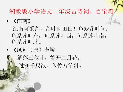 湘教版小学语文二年级古诗、百宝箱ppt.ppt