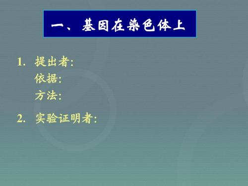 2016届高考生物一轮复习 基因在染色体上与伴性遗传课件