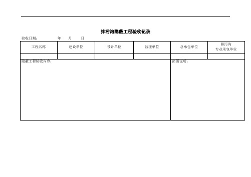 排污沟隐蔽工程验收记录