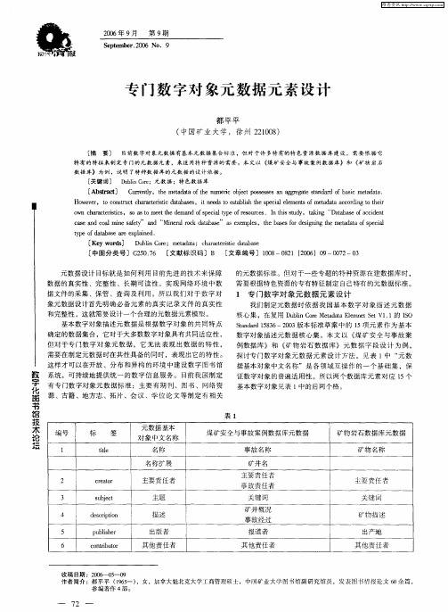 专门数字对象元数据元素设计