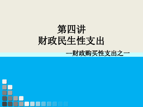 财政学 第四讲 财政民生性支出