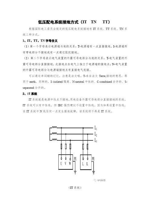 低压配电接地方式(IT  TN   TT)