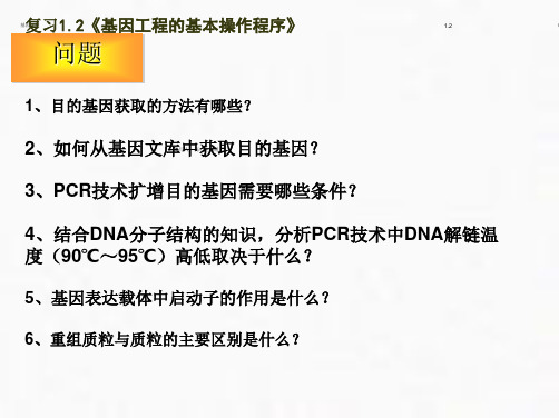 人教版高中生物选修3专题一1.3：基因工程的应用(共28张PPT)