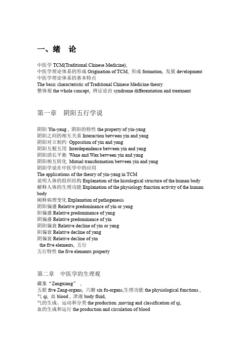 中医学英文词汇汇总