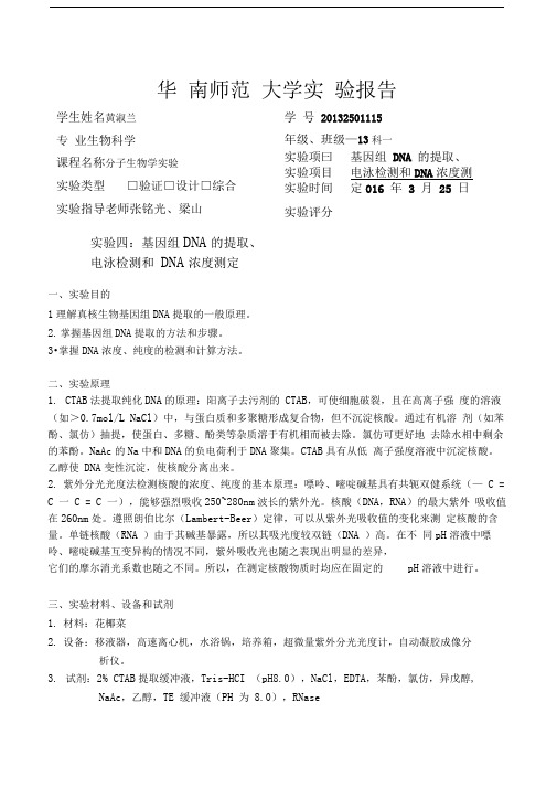 华南师范大学实验报告格式