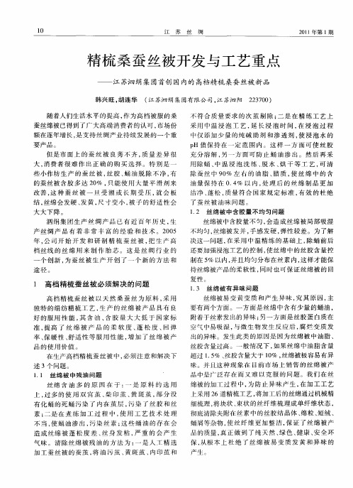 精梳桑蚕丝被开发与工艺重点——江苏泗绢集团首创国内的高档精梳桑蚕丝被新品