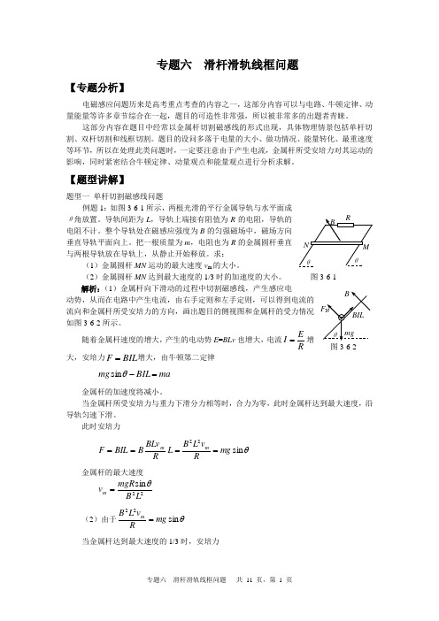 专题6  滑杆滑轨线框问题