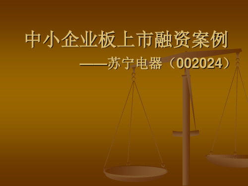 中小企业板上市融资案例——苏宁电器