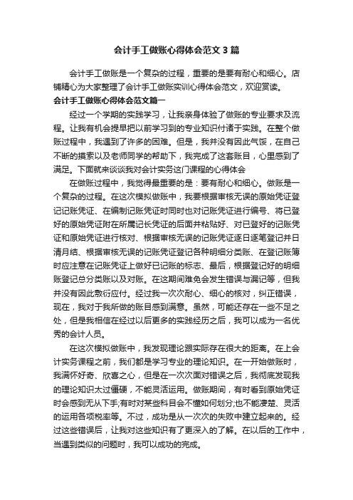 会计手工做账心得体会范文3篇