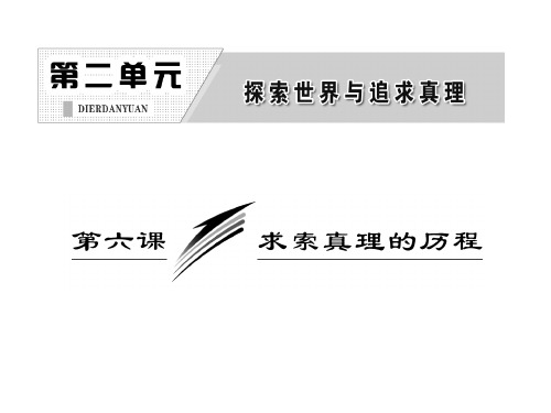 2013届高考政治一轮复习课件：生活与哲学_第二单元_第六课_求索真理的历程