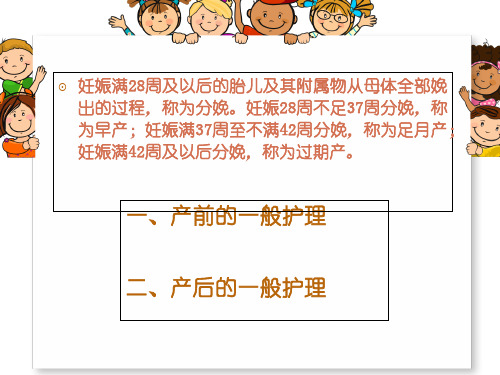 产妇分娩产前产后护理【PPT课件】