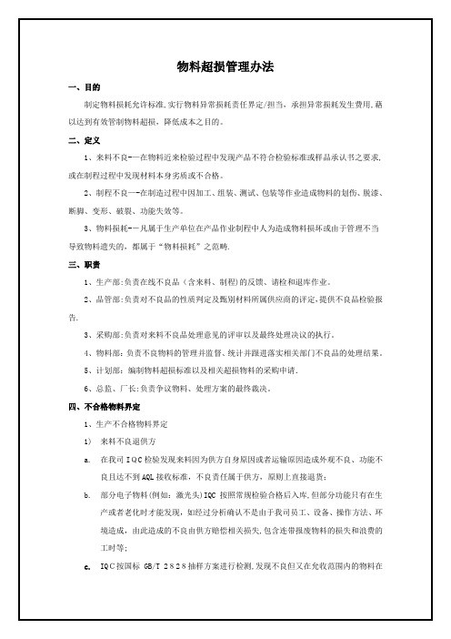 生产物料损耗管理方法(1)