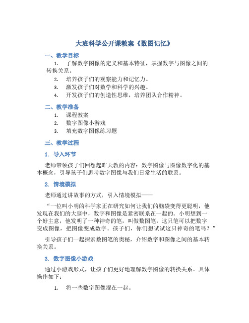 大班科学公开课教案《数图记忆》