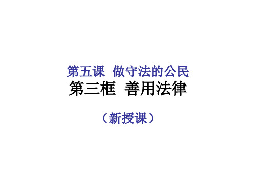 人教版上册八年级道德与法治 善用法律PPT幻灯片