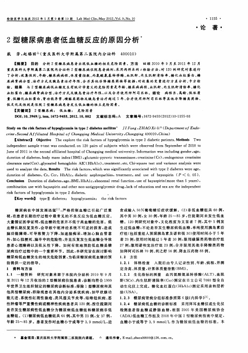 2型糖尿病患者低血糖反应的原因分析