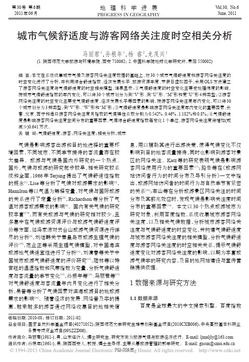 城市气候舒适度与游客网络关注度时空相关分析_马丽君