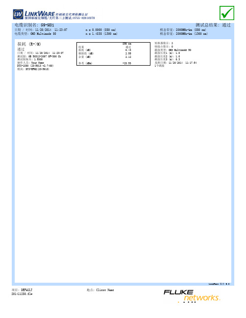 DTX-1800多模DTX-EFM2光纤测试报告